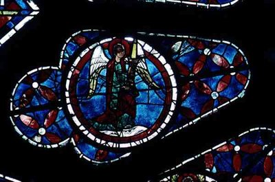 Angel (detail) from the North Rose Window, c.1223 by French School